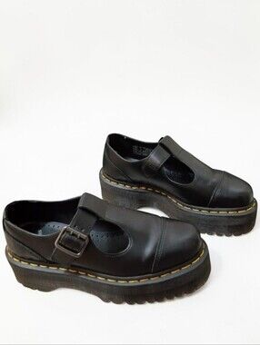 Dr. Martens Bethan Platform Black Leather Mary Janes